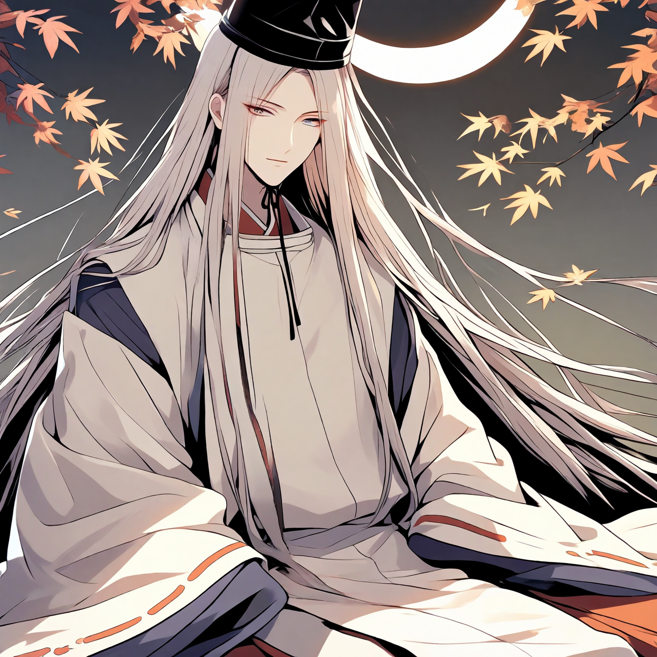 36808-14-1boy, male, beautiful face. beautiful boy. man._kariginu. eboshi, tateeboshi. japanese cloth. heian._long sleeve trim ribbon. be.png